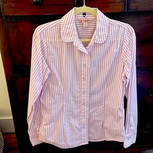 Brooks Brothers Red Fleece Ruffle Trim Button-Down 4 Small